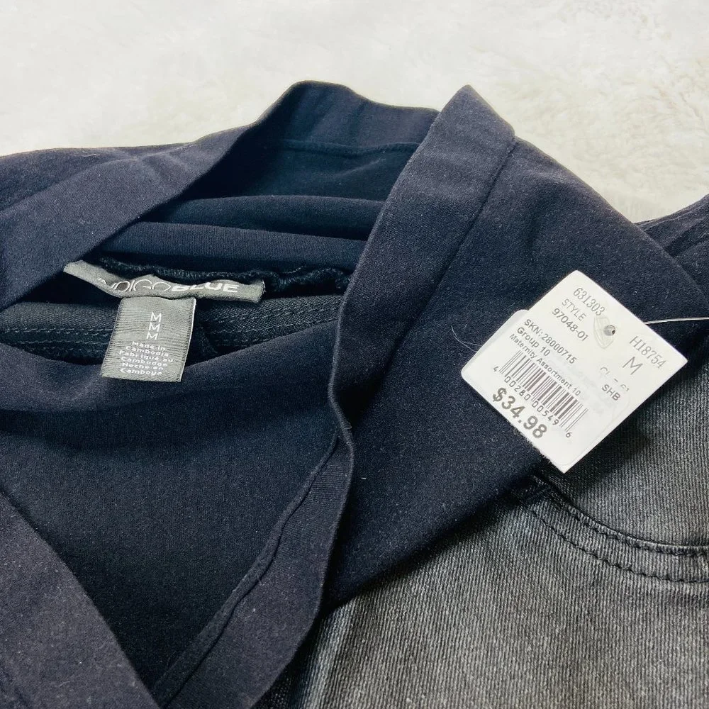 Motherhood Maternity Indigo Blue Coated Skinny Leg Ankle Jeans Black Med… - Picture 9 of 10